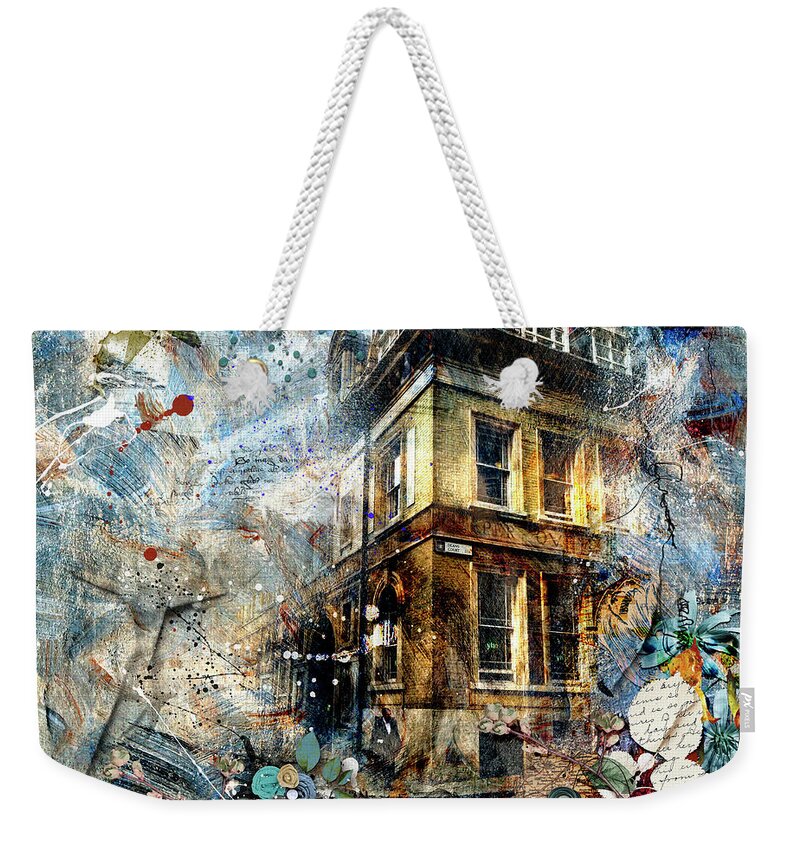 London Weekender Tote Bag featuring the mixed media Architechtural Garden - Gloriana-2 by Nicky Jameson