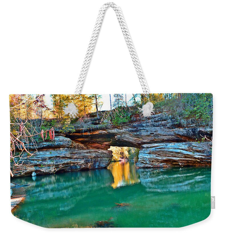 Arch Weekender Tote Bag featuring the photograph Archway over the Lake by Stacie Siemsen