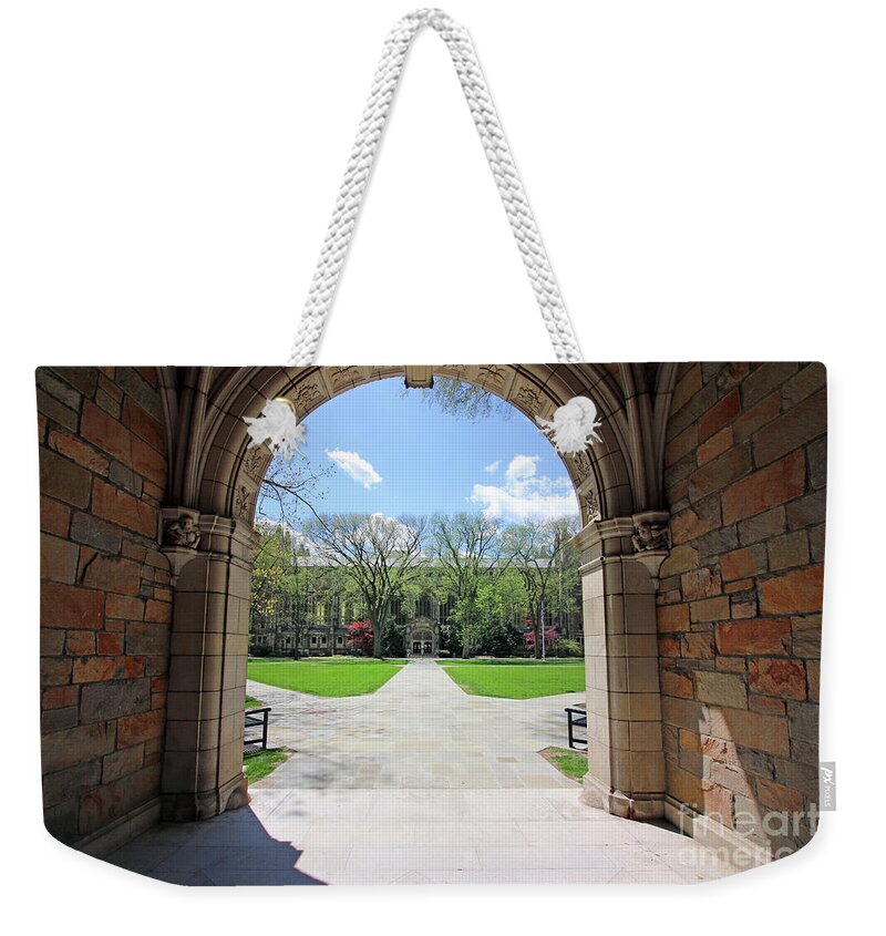 Archway Weekender Tote Bag featuring the photograph Archway to Law Quadrangle University of Michigan 6146 by Jack Schultz