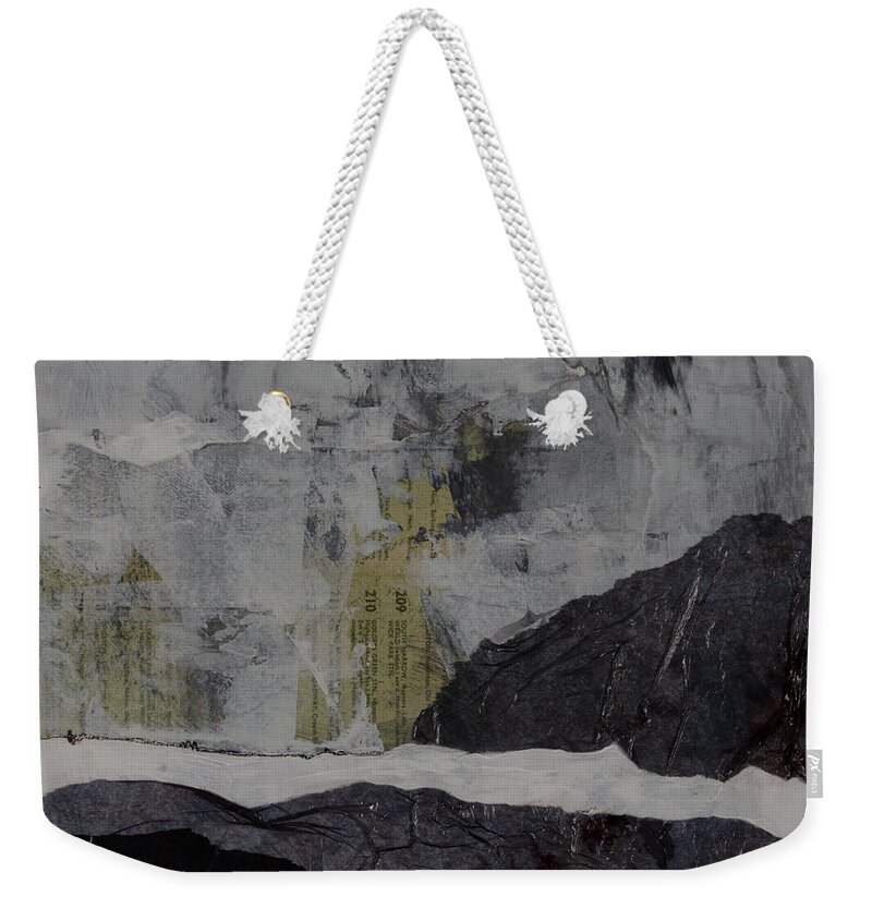 Mixed-media Collage Weekender Tote Bag featuring the mixed media Arctic Expression by Chris Burton