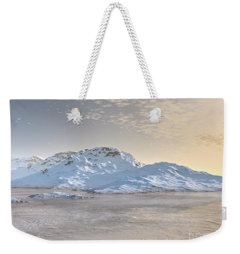 Digital Art Weekender Tote Bag featuring the digital art Arctic Mountains by Phil Perkins