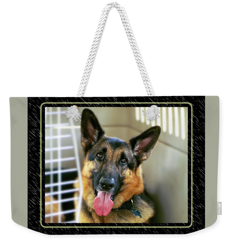 German Shepherd Weekender Tote Bag featuring the photograph Are We There Yet by Carolyn Marshall