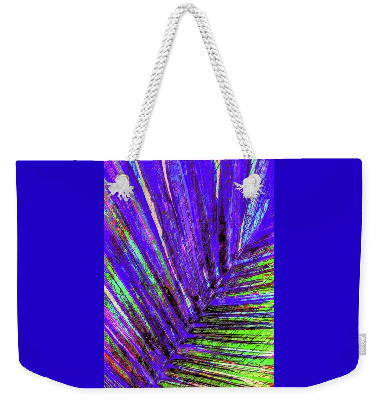 Palm Artwork Weekender Tote Bag featuring the digital art Areca Peacock Plume by Pamela Smale Williams