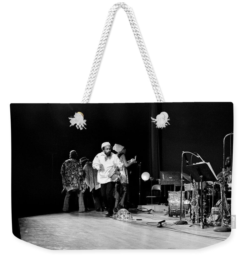 Jazz Weekender Tote Bag featuring the photograph Arkestra at Freeborn Hall 4 by Lee Santa