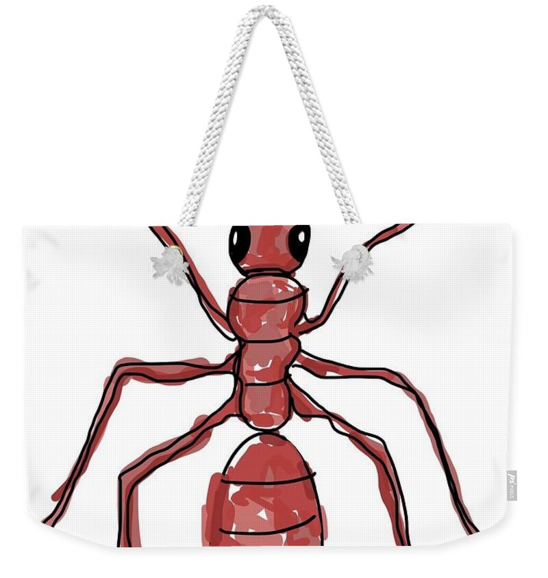 Weekender Tote Bag featuring the painting Army Ant by Oriel Ceballos