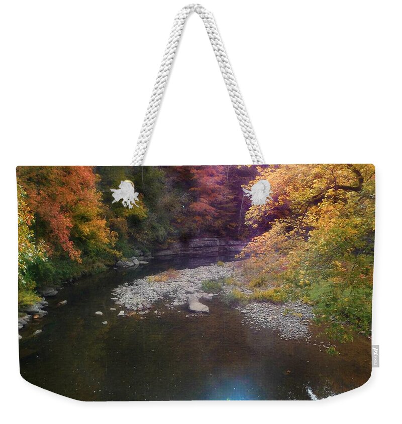 Fall Weekender Tote Bag featuring the photograph Around the Bend by David Neace CPX