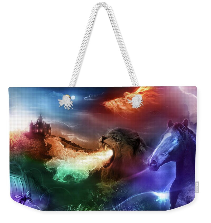 Fantasy Weekender Tote Bag featuring the digital art Art - A Truly Magical World by Matthias Zegveld