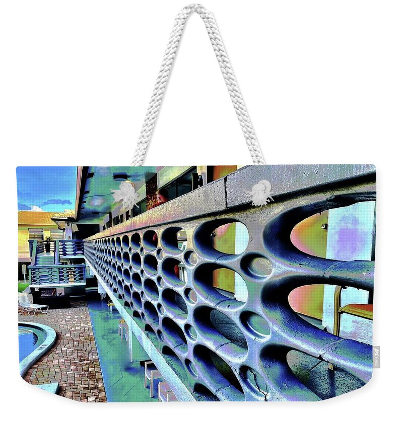 Hotels Weekender Tote Bag featuring the photograph Art Deco Along the Beach by John Anderson