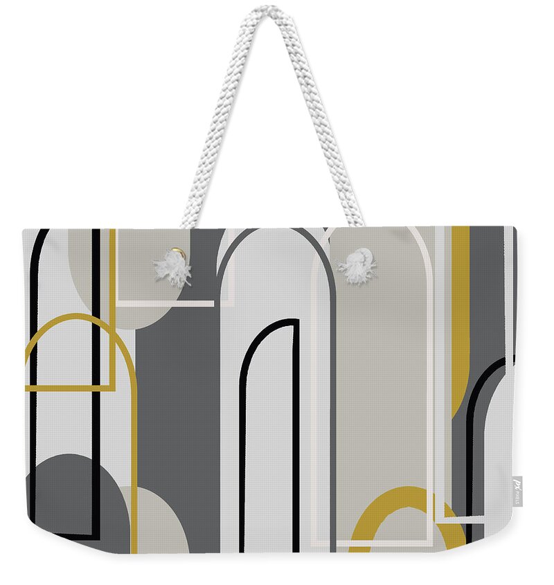 Arch Weekender Tote Bag featuring the digital art Art Deco Arch Window Pattern 3500x3500 seamless repeat by Sand And Chi