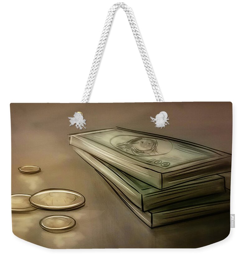 Money Weekender Tote Bag featuring the digital art Art - Money, Money, Money by Matthias Zegveld