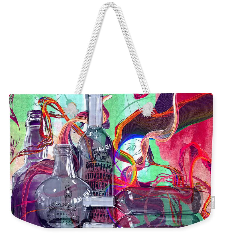 Wine Weekender Tote Bag featuring the digital art Art of Wine Variation by Tina Mitchell