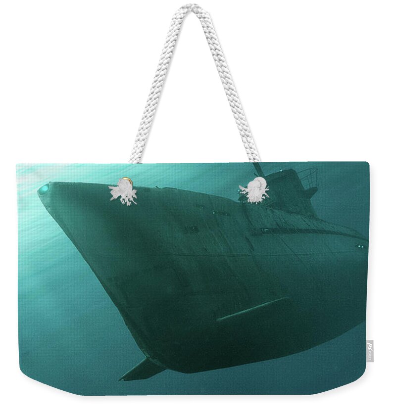Submarine Weekender Tote Bag featuring the digital art Art - The Submarine by Matthias Zegveld