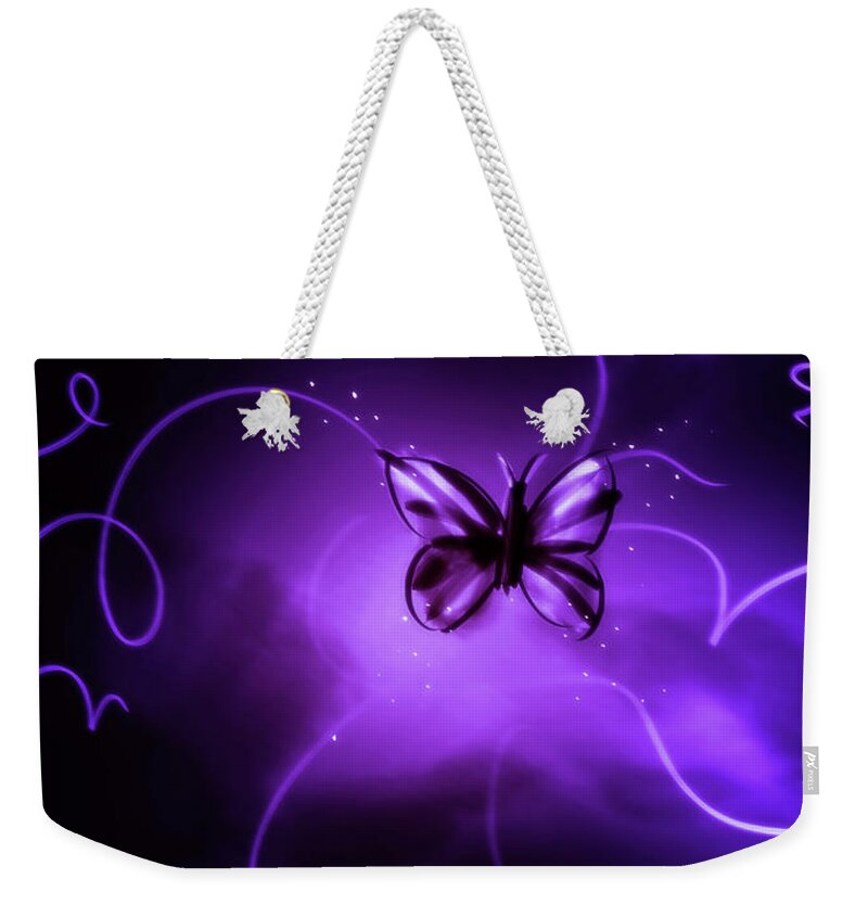 Butterfly Weekender Tote Bag featuring the digital art Art - Way of the Butterfly by Matthias Zegveld