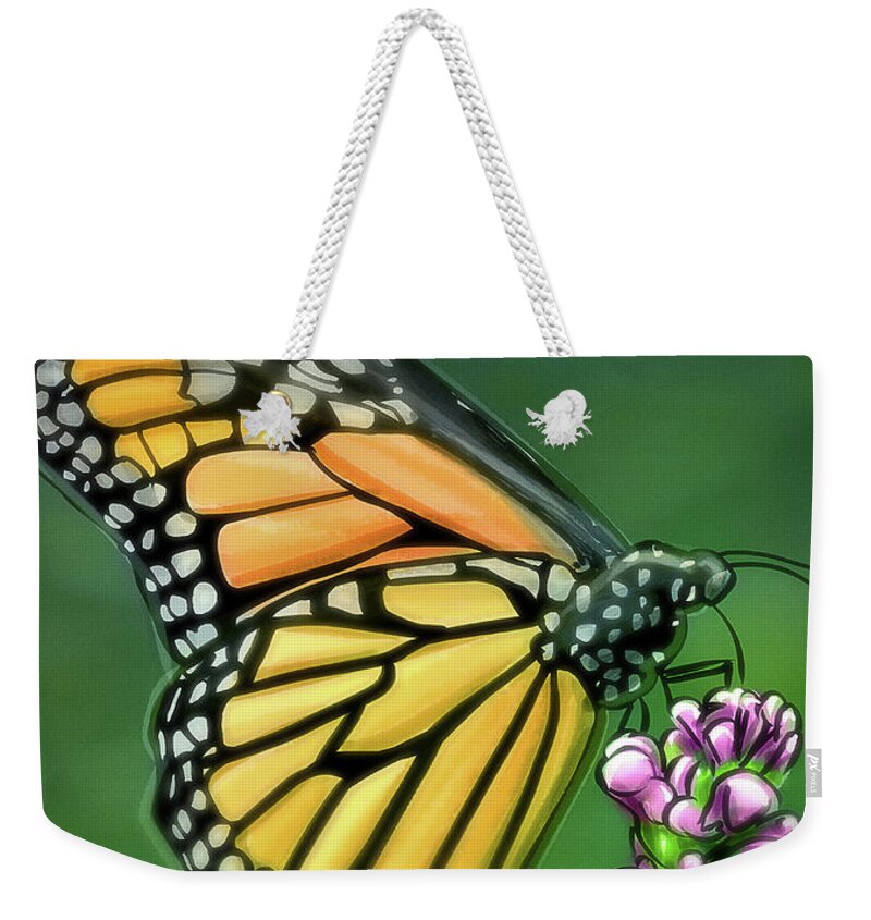 Butterflies Weekender Tote Bag featuring the digital art Art - Wonderful Butterfly by Matthias Zegveld