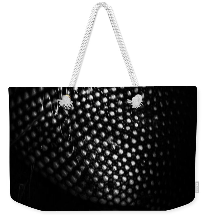 Black & White Weekender Tote Bag featuring the photograph Artful Armor by Vicky Edgerly