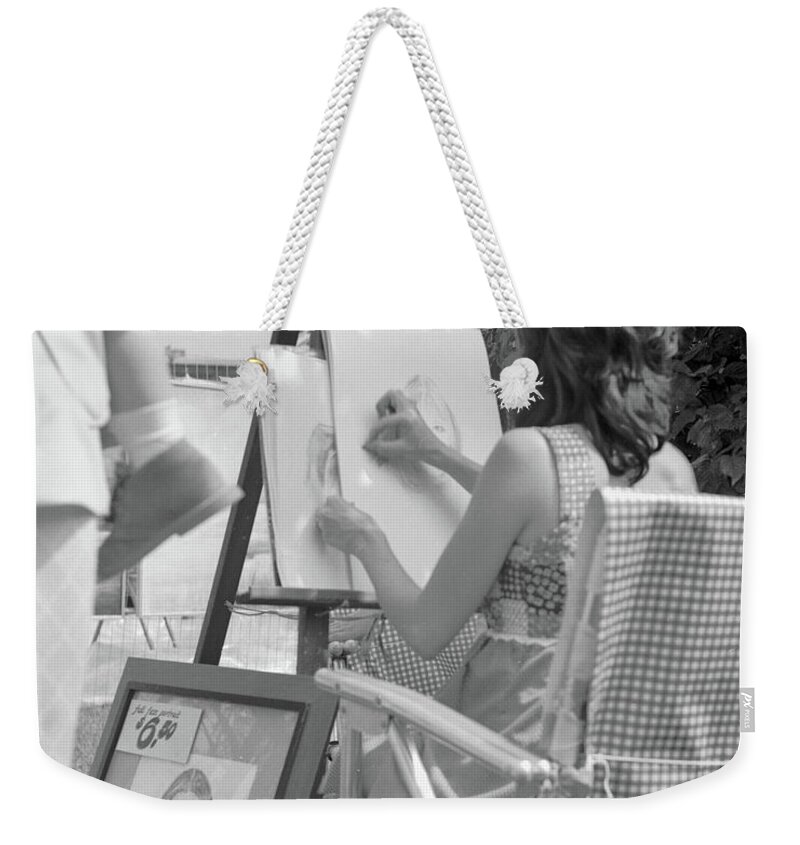 Georgia Weekender Tote Bag featuring the photograph Artist at Work, Roswell, Georgia 1974 by John Simmons