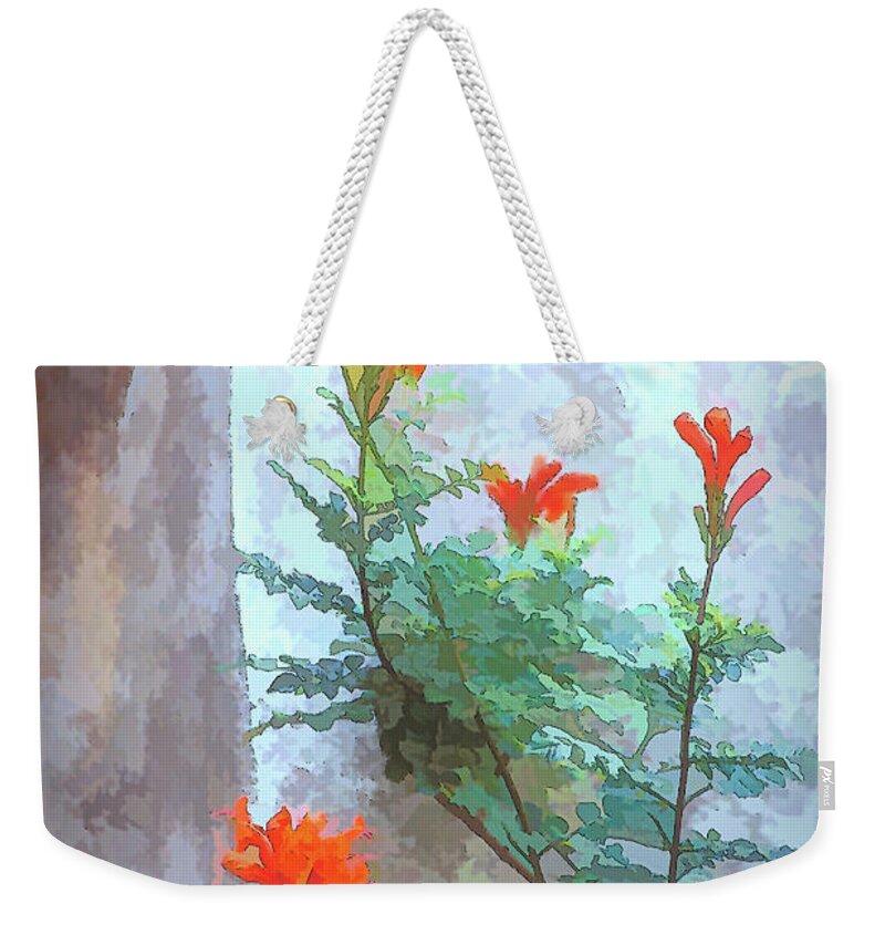 Flower Weekender Tote Bag featuring the photograph Artistic Cape Honeysuckle by Jerry Griffin