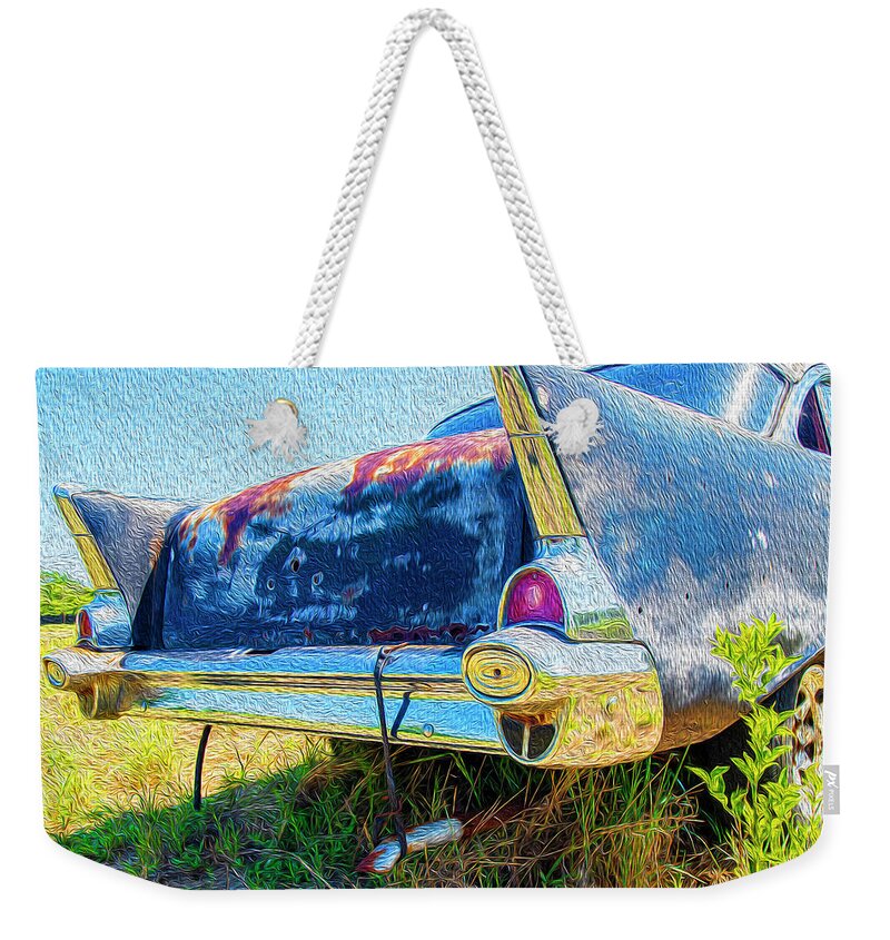 Antique Weekender Tote Bag featuring the photograph Artistic antique car by Dart Humeston
