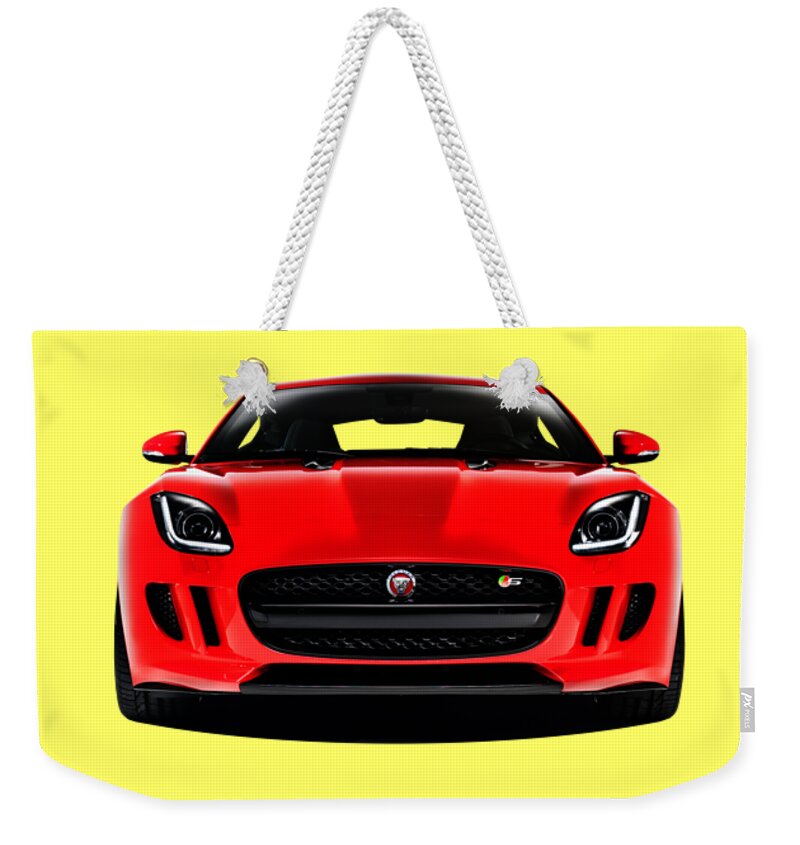 Jaguar F Type Weekender Tote Bag featuring the photograph The F-Type Face by Mark Rogan