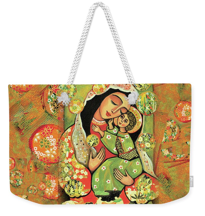 Mother And Child Weekender Tote Bag featuring the painting Madonna and Child by Eva Campbell