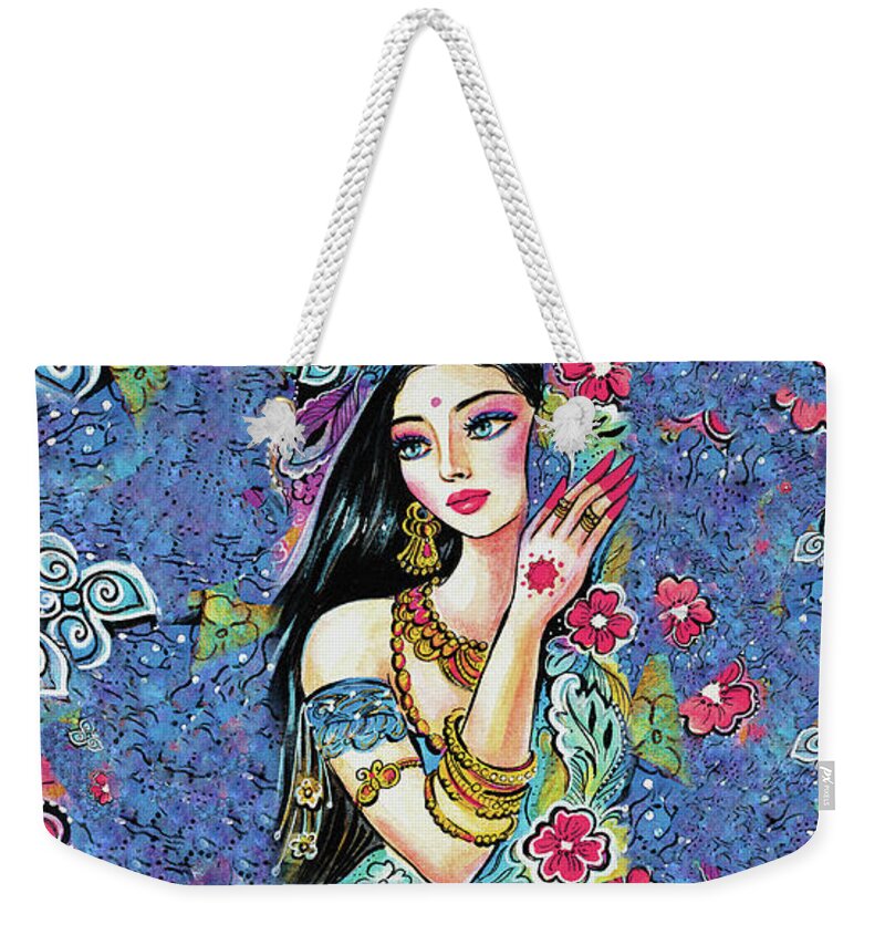 Beautiful Indian Woman Weekender Tote Bag featuring the painting Gita by Eva Campbell