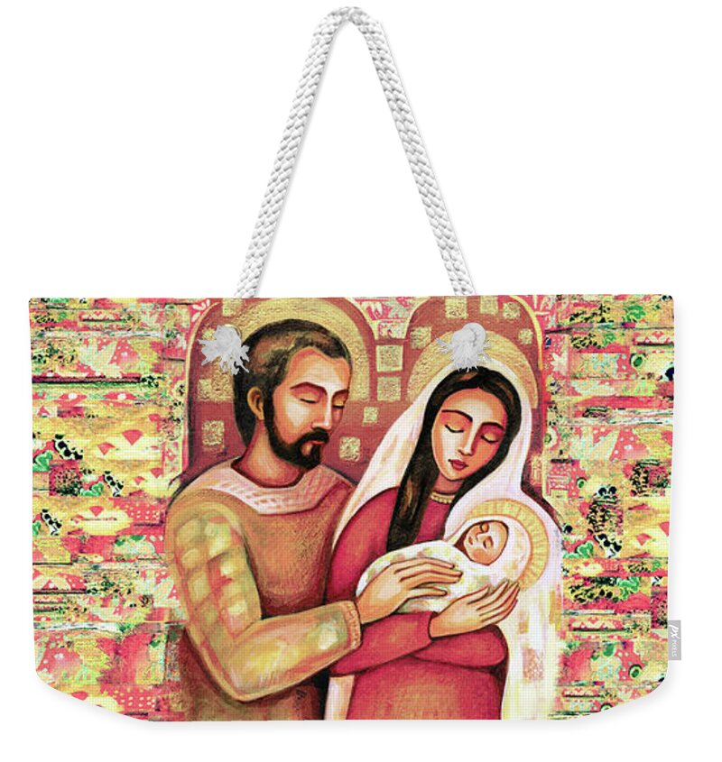 Holy Family Weekender Tote Bag featuring the painting Holy Family by Eva Campbell