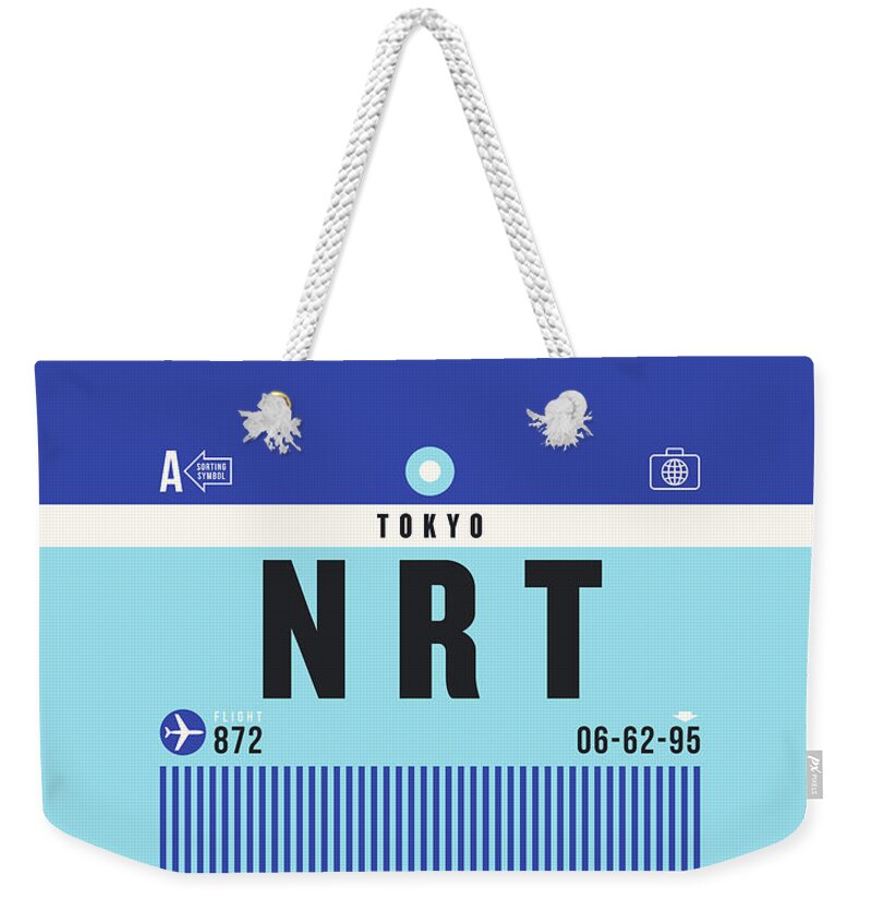 Airline Weekender Tote Bag featuring the digital art Luggage Tag A - NRT Tokyo Japan by Organic Synthesis