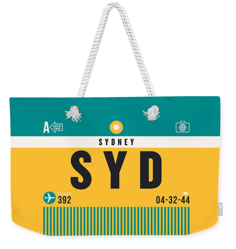 Airline Weekender Tote Bag featuring the digital art Luggage Tag A - SYD Sydney Australia by Organic Synthesis