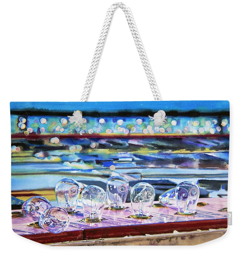 Watercolor Weekender Tote Bag featuring the painting Ticket for One by Lisa Tennant