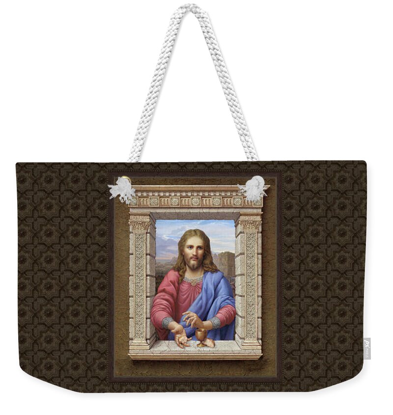 Christian Art Weekender Tote Bag featuring the painting Christ 2 #1 by Kurt Wenner