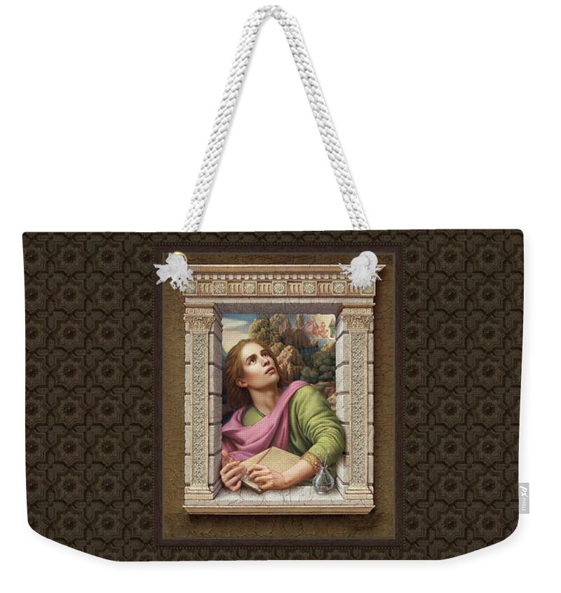Christian Art Weekender Tote Bag featuring the painting St. John of Patmos 2 by Kurt Wenner