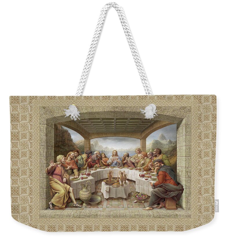 Christian Art Weekender Tote Bag featuring the painting The Last Supper by Kurt Wenner