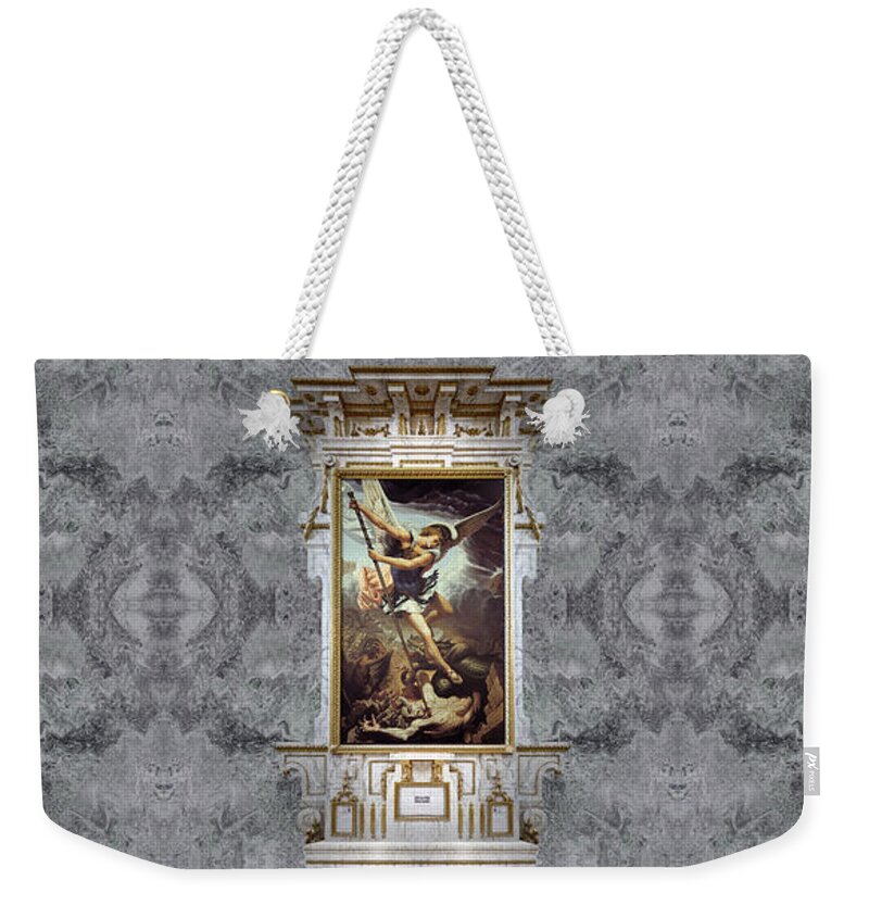 Christian Art Weekender Tote Bag featuring the painting Archangel Michael by Kurt Wenner