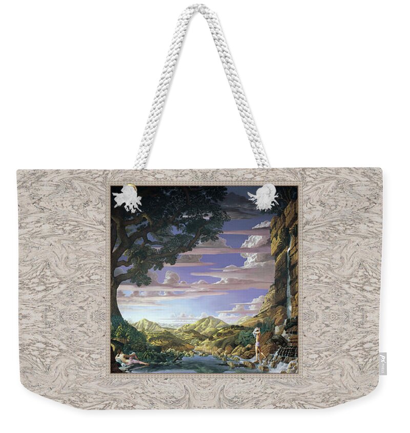 Landscape Weekender Tote Bag featuring the painting Paradise by Kurt Wenner