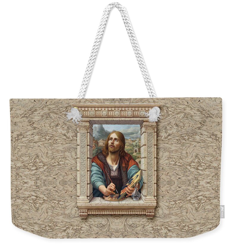 Christian Art Weekender Tote Bag featuring the painting St. Luke by Kurt Wenner