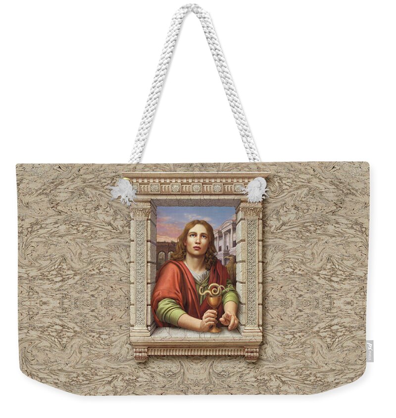 Christian Art Weekender Tote Bag featuring the painting St. John Evangelist by Kurt Wenner