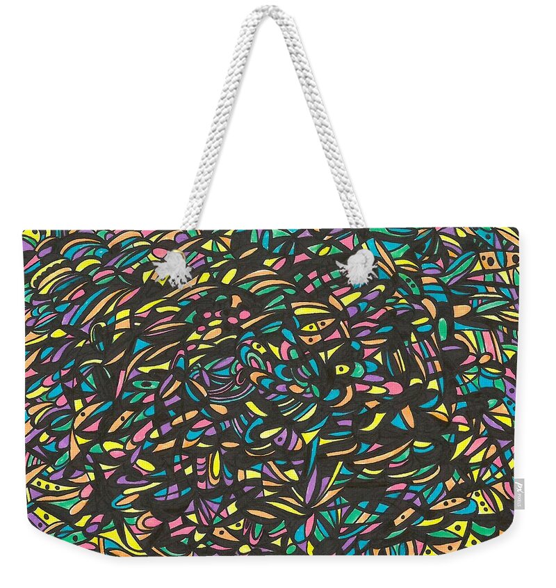 Fruit Weekender Tote Bag featuring the mixed media Fruity by Peter Johnstone