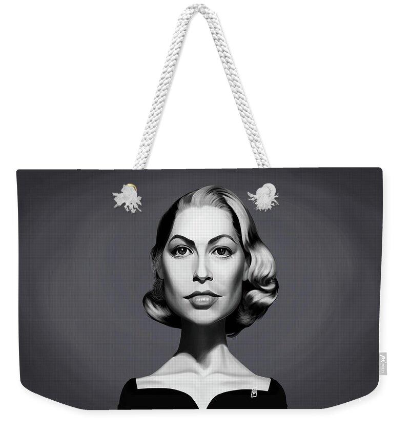 Illustration Weekender Tote Bag featuring the digital art Celebrity Sunday - Grace Kelly by Rob Snow
