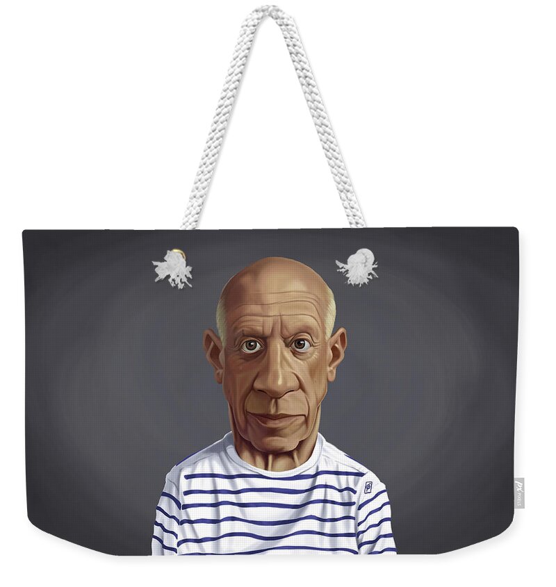 Illustration Weekender Tote Bag featuring the digital art Celebrity Sunday - Pablo Picasso by Rob Snow