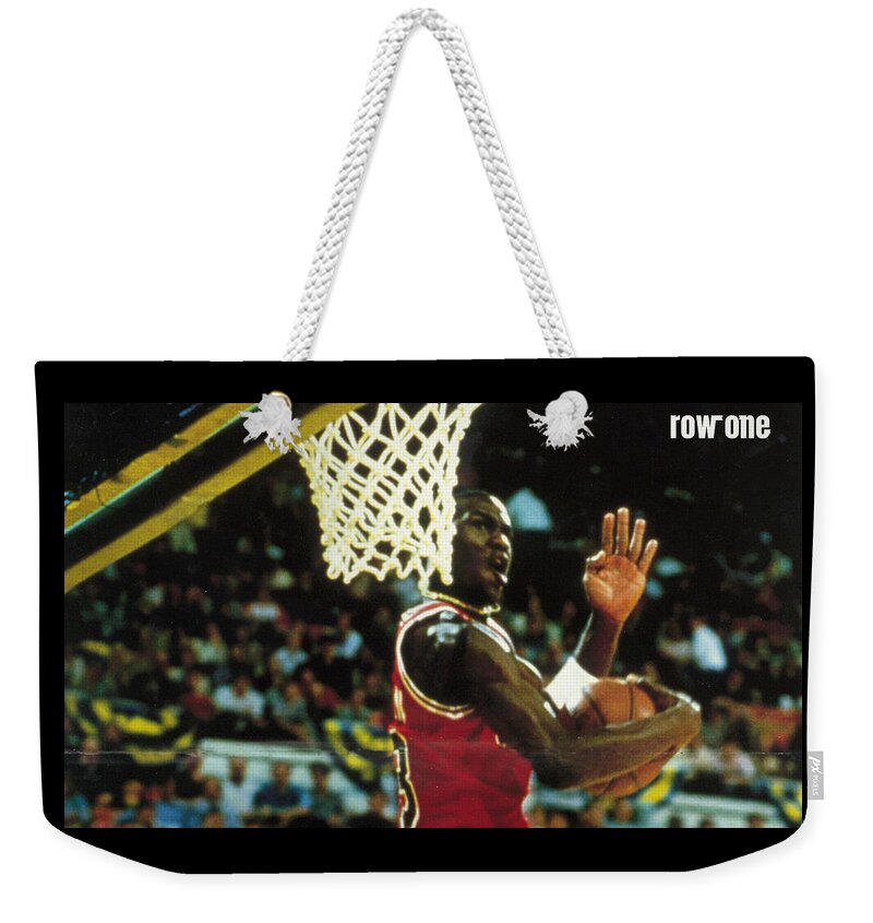 Chicago Weekender Tote Bag featuring the photograph 1985 Jordan Dunk by Row One Brand