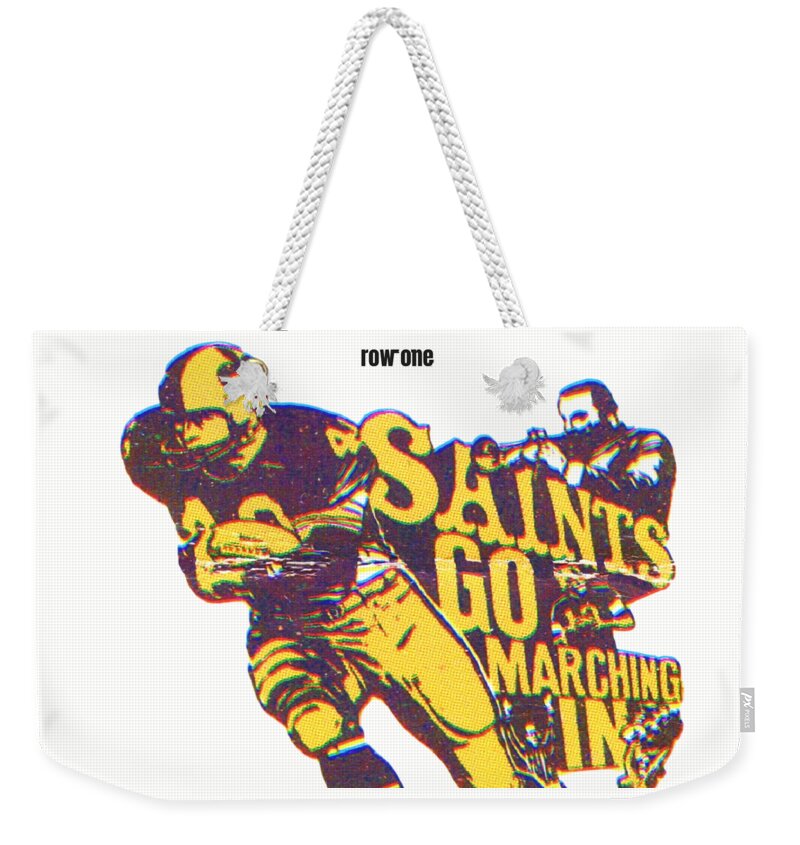 New Orleans Weekender Tote Bag featuring the mixed media 1973 New Orleans Saints by Row One Brand