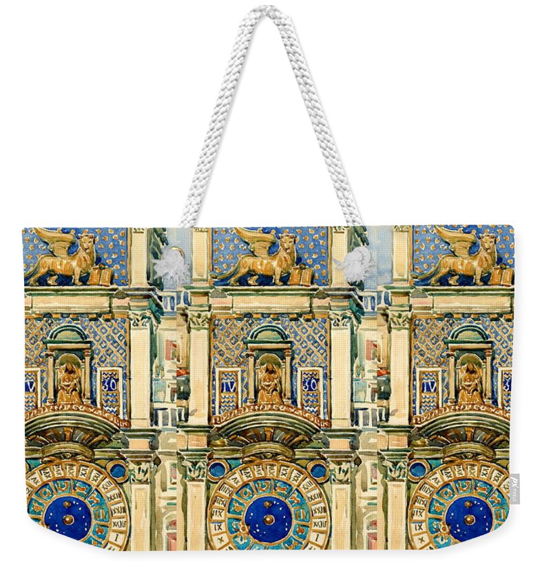 Clock Tower Weekender Tote Bag featuring the painting Clock Tower, Saint Mark Square, Venice by Maurice Prendergast