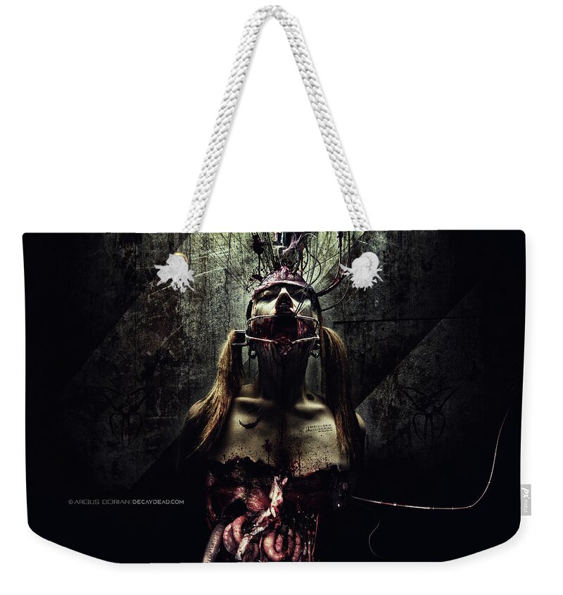 Alien Weekender Tote Bag featuring the digital art Humans Parasites by Argus Dorian