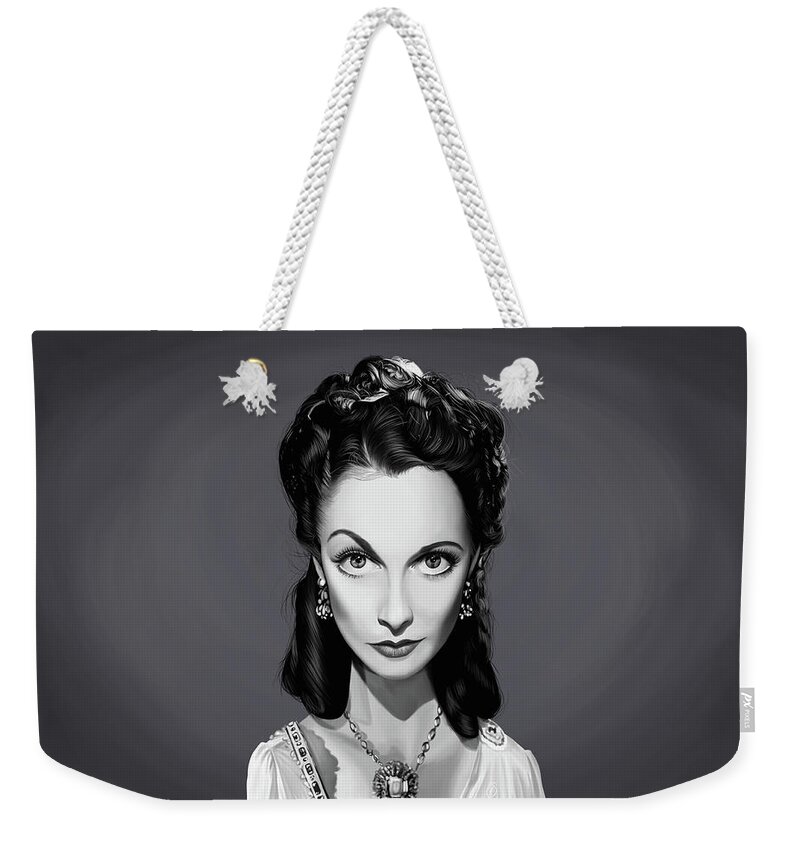 Illustration Weekender Tote Bag featuring the digital art Celebrity Sunday - Vivien Leigh by Rob Snow