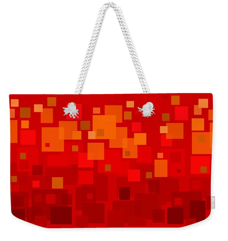 Chili Peppers-red Hot Abstract Weekender Tote Bag featuring the digital art Chili Peppers - Red Hot Abstract by Val Arie