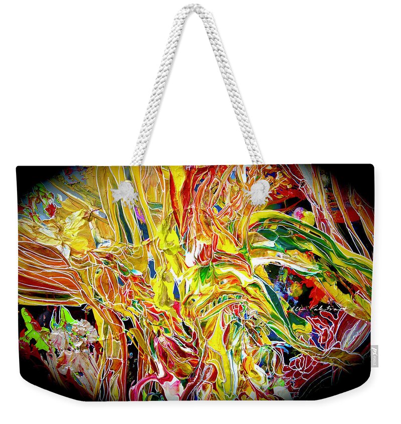Wall Art Weekender Tote Bag featuring the painting The Multi-Colored Spherical by Ellen Palestrant