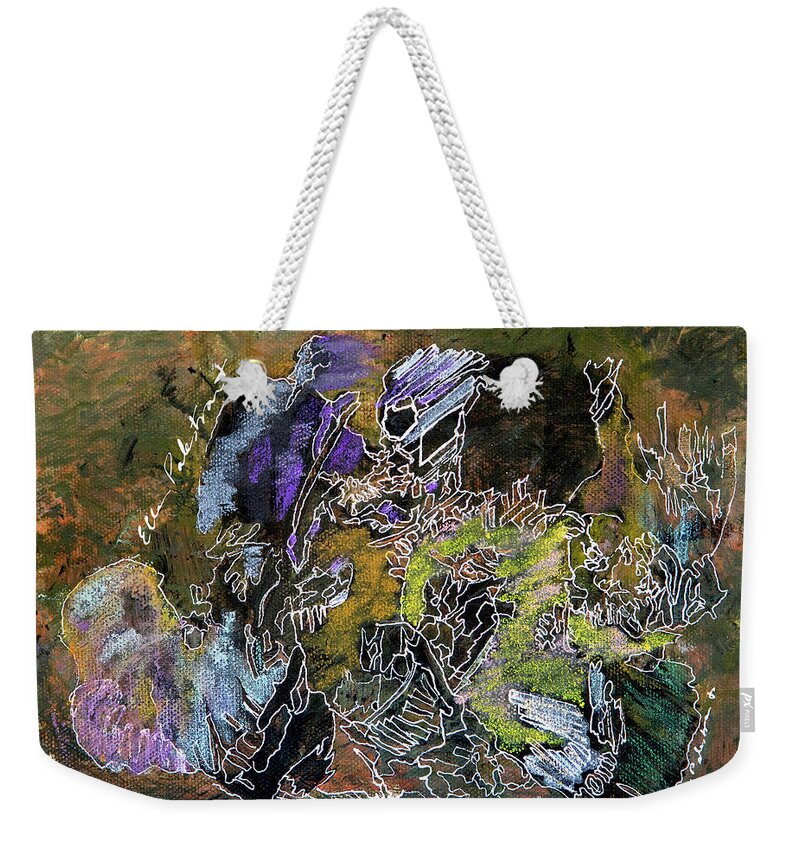 • Wall Art Weekender Tote Bag featuring the painting Wrong Ha Wronnnng by Ellen Palestrant