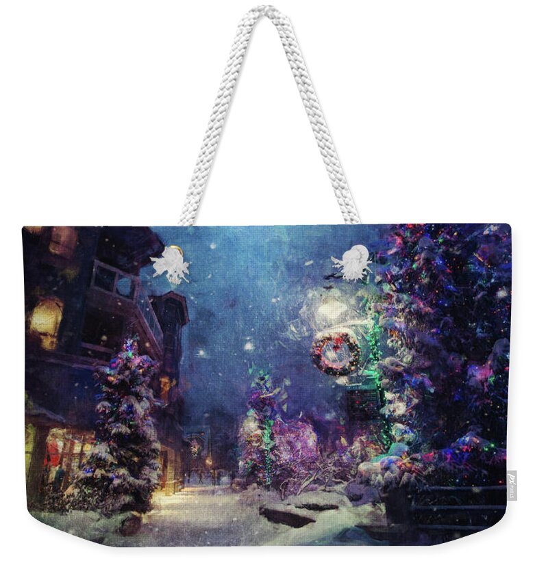 Christmas Weekender Tote Bag featuring the digital art Season's Greetings by Phil Perkins