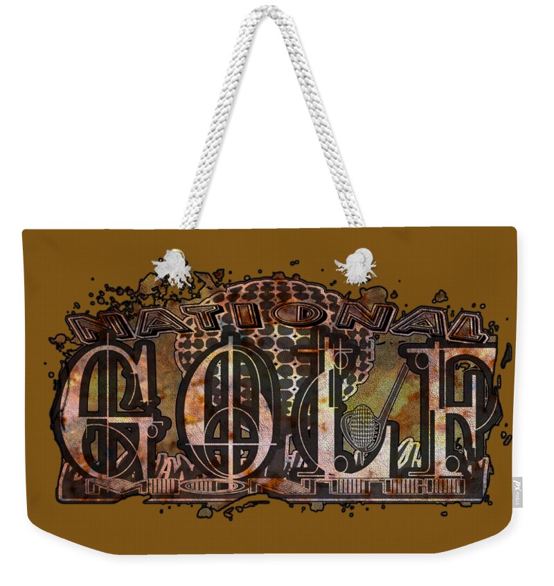National Weekender Tote Bag featuring the digital art National Golf Month in August by Delynn Addams