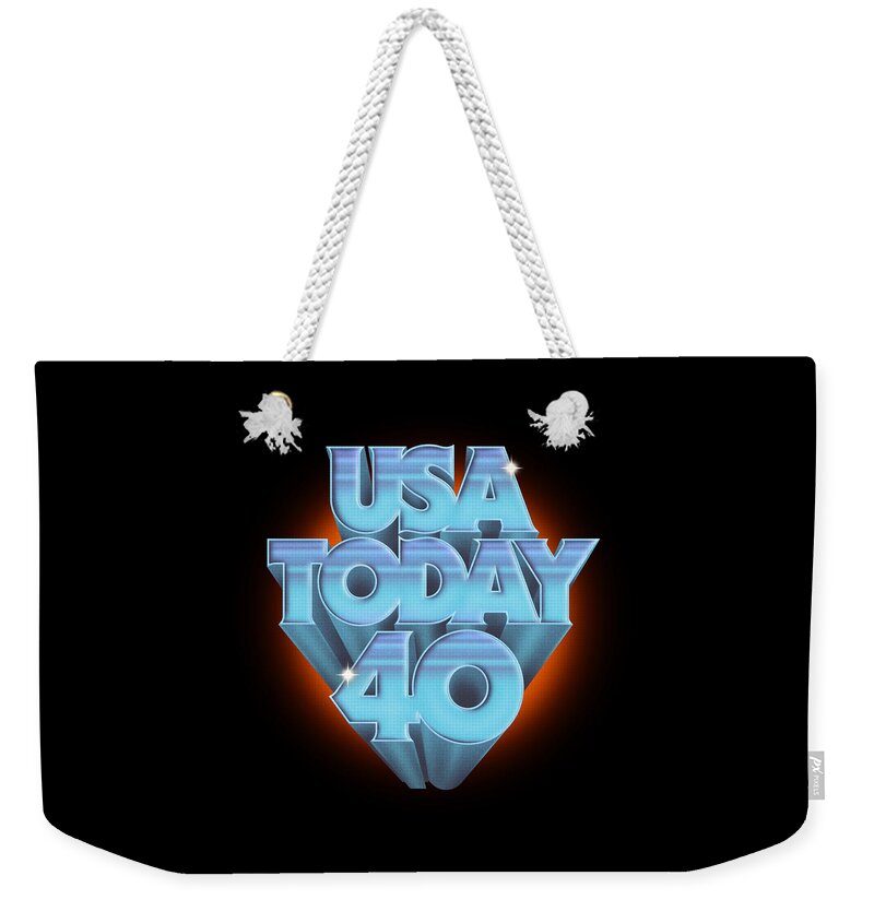  Weekender Tote Bag featuring the digital art USA TODAY 40th Anniversary Black by Gannett